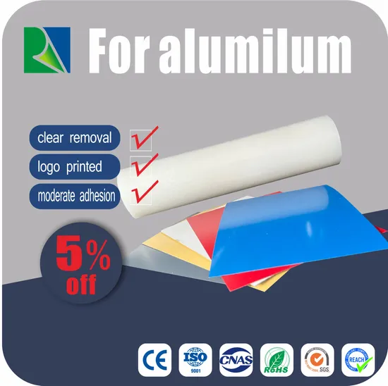 Film de protection PE avec logo imprimé d'emballage, film de protection de bonne qualité pour profilé en acier et aluminium